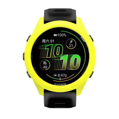 Yellow protective watch case for Garmin Forerunner 570 (42mm), designed to fit and protect the smartwatch.