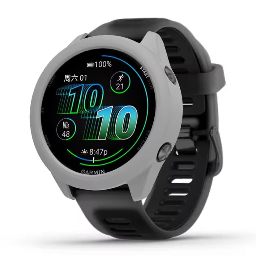 Grey protective watch case for Garmin Forerunner 570 (47mm), designed to shield and complement the Garmin smartwatch.