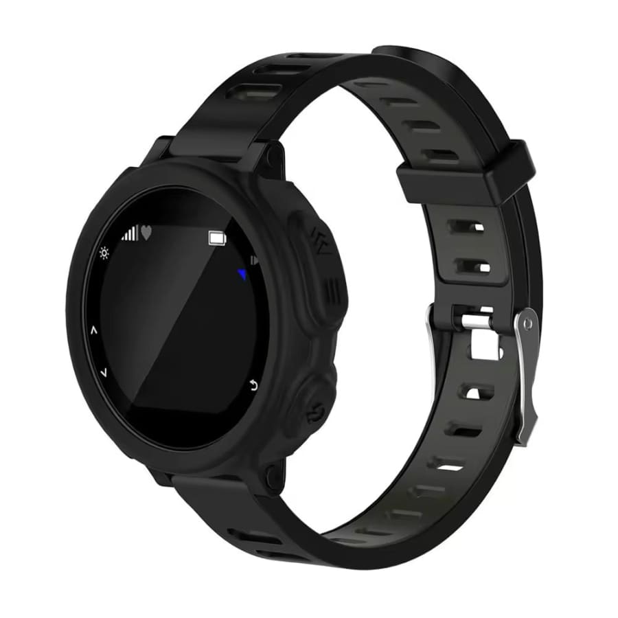 Black protective watch case for Garmin Forerunner 735 and 735XT, designed to shield the watch from scratches and impacts.