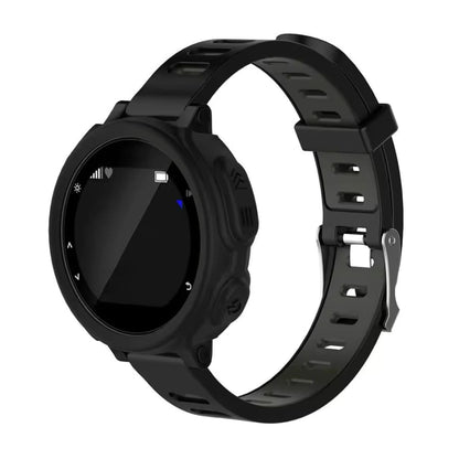 Black protective watch case for Garmin Forerunner 735 and 735XT, designed to shield the watch from scratches and impacts.