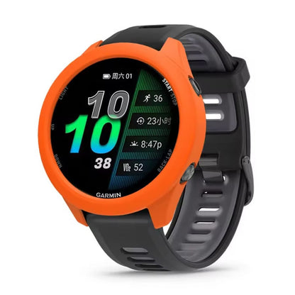 Orange protective watch case for Garmin Forerunner 970, designed to safeguard the smartwatch from scratches and impacts.
