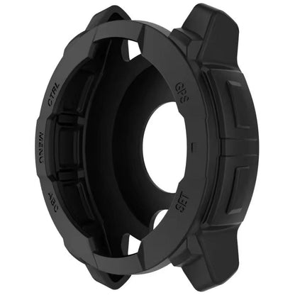 Black protective watch case for Garmin Instinct 3 (45mm), designed to shield and secure the Garmin smartwatch.