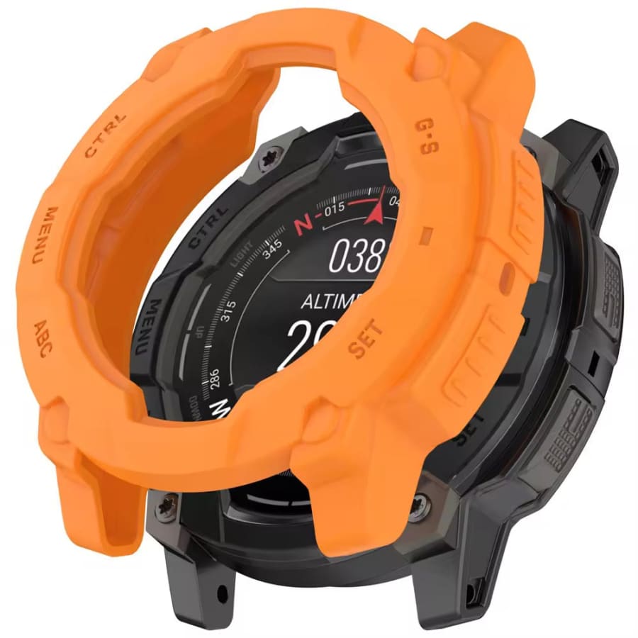 Orange protective watch case for Garmin Instinct E 40mm, designed to safeguard the Garmin Instinct E smartwatch.