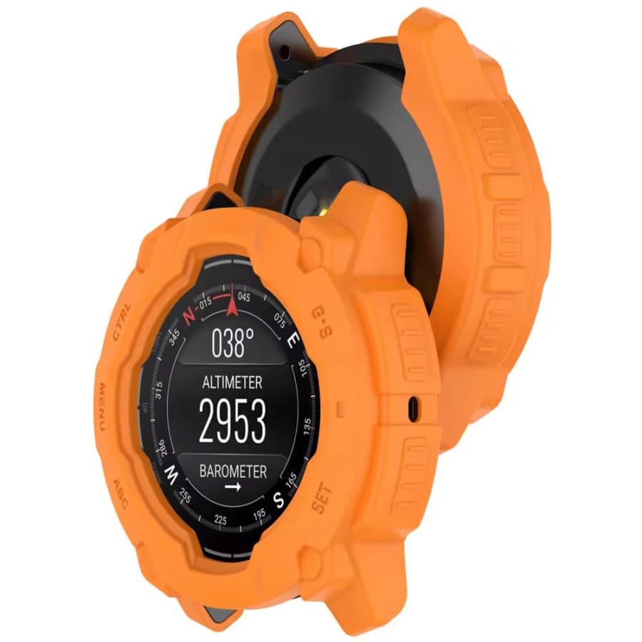 Orange protective watch case for Garmin Instinct E 40mm, designed to safeguard the Garmin Instinct E smartwatch.