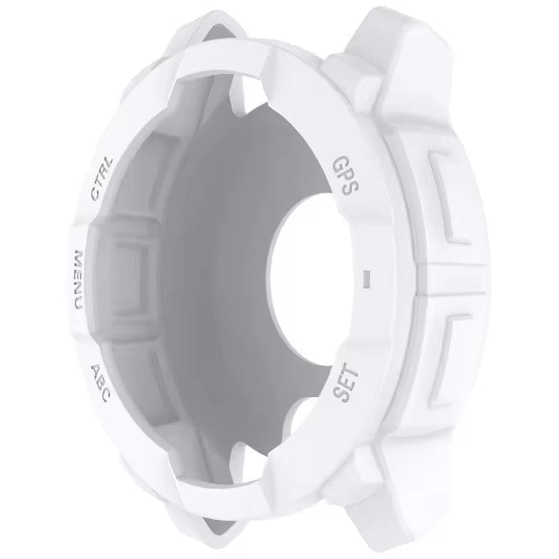 White protective case for Garmin Instinct E 40mm watch, designed to shield the watch from scratches and impacts.