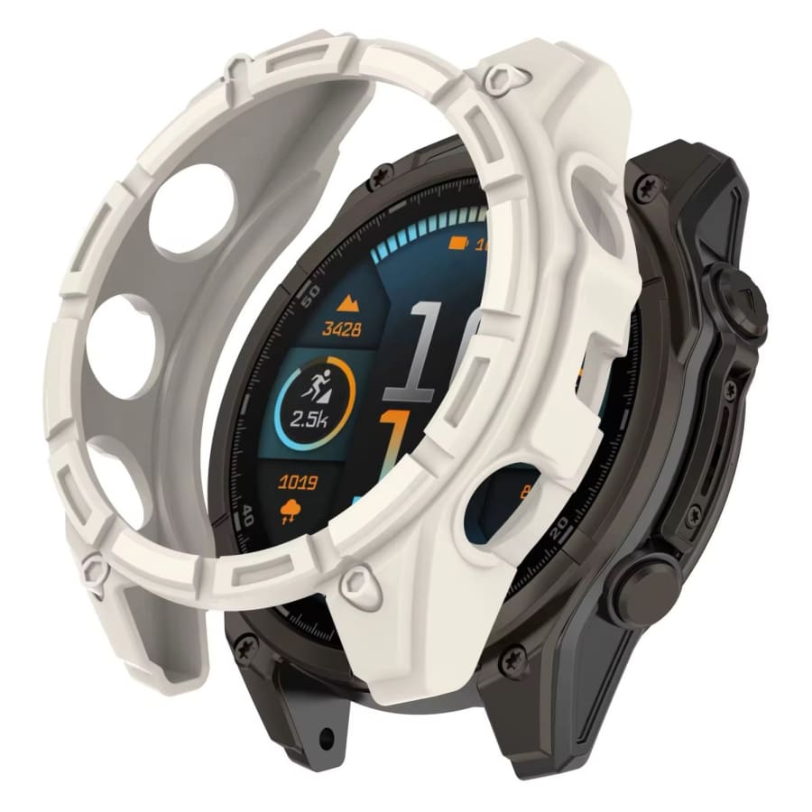 Ivory protective watch case for Garmin Tactix 8 47mm, designed to safeguard the Garmin smartwatch from scratches and impacts.