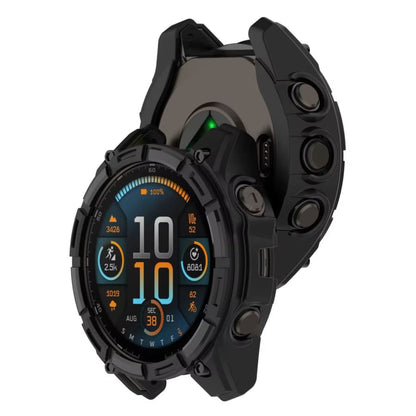 Black protective watch case for Garmin Tactix 8 (51mm), designed to safeguard the smartwatch from scratches and impacts.