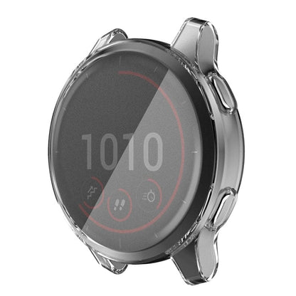 Clear protective watch case for Garmin Venu by That Watch Shop, snugly fitting and transparent to showcase the watch design.