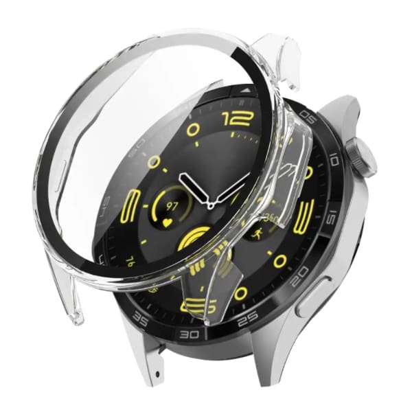 Clear protective watch case with stripe for Huawei GT4 46mm, designed to safeguard the smartwatch.