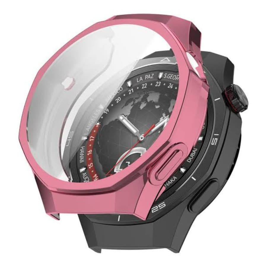 Pink protective watch case for Huawei GT5 Pro 42mm, made by That Watch Shop, designed to safeguard the smartwatch.