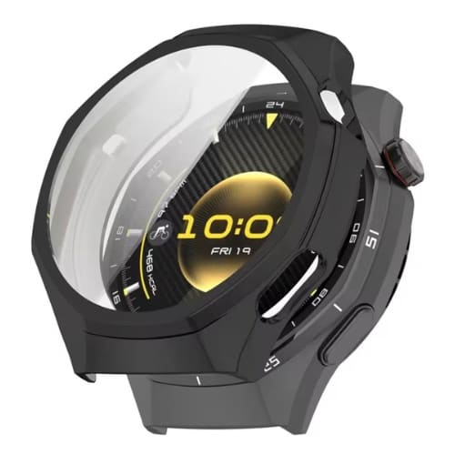 Black protective watch case for Huawei GT6 46mm, designed to shield and secure the smartwatch from damage.