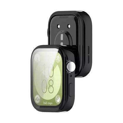 Black protective watch case for Huawei Watch Fit 3, designed to shield the smartwatch from scratches and impacts.