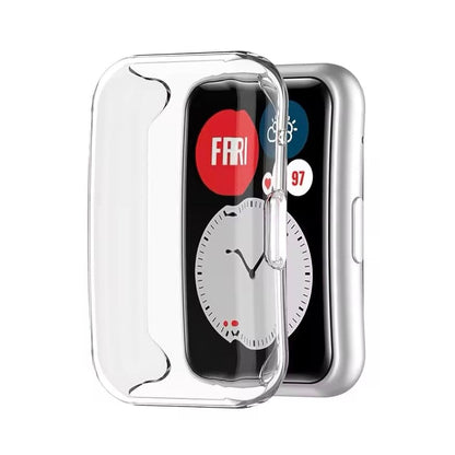 Huawei Watch Fit clear protective case, stylish watch case for Huawei smartwatch providing durable protection.