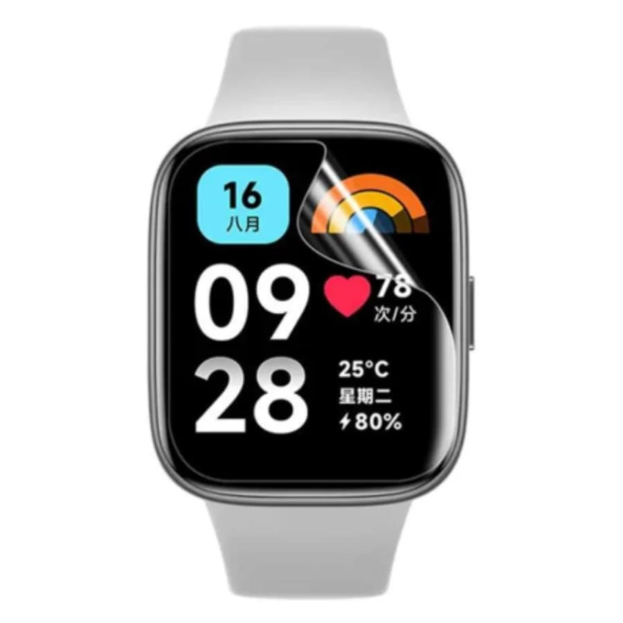 Hydrogel screen protector for Redmi Watch 3, watch case by That Watch Shop, pack of 6, protective cover on smartwatch screen