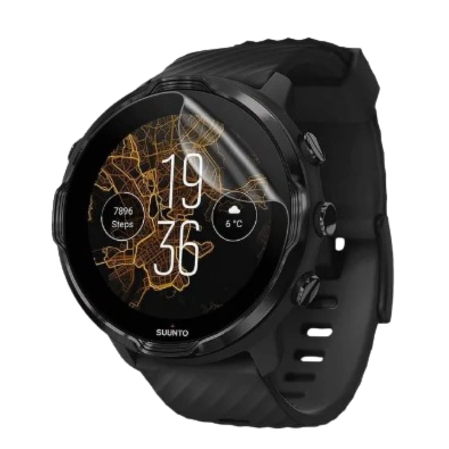 Hydrogel screen protector for Suunto 7 watch, pack of 6, protective watch case from That Watch Shop, shown on a wrist.