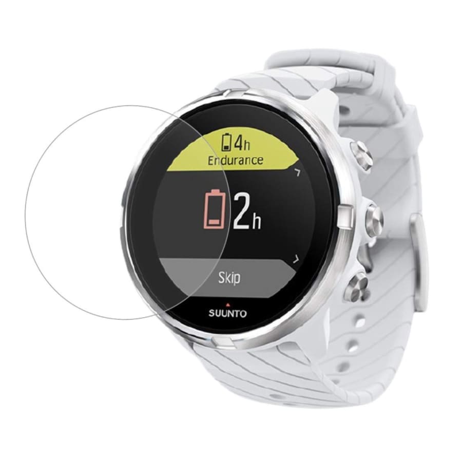 Two clear screen protectors for Suunto 9 Peak Pro watch cases, designed to shield the watch face from scratches and damage.