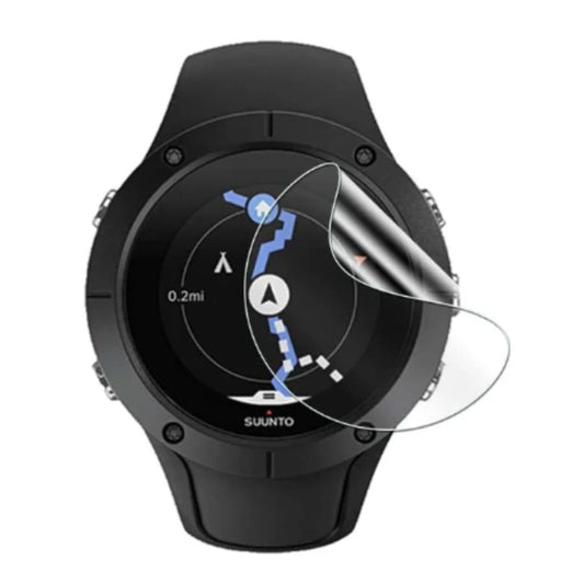 Hydrogel screen protectors for Suunto Spartan Trainer Wrist HR watch, pack of 6, showing clear, flexible protective cases on the watch screen.