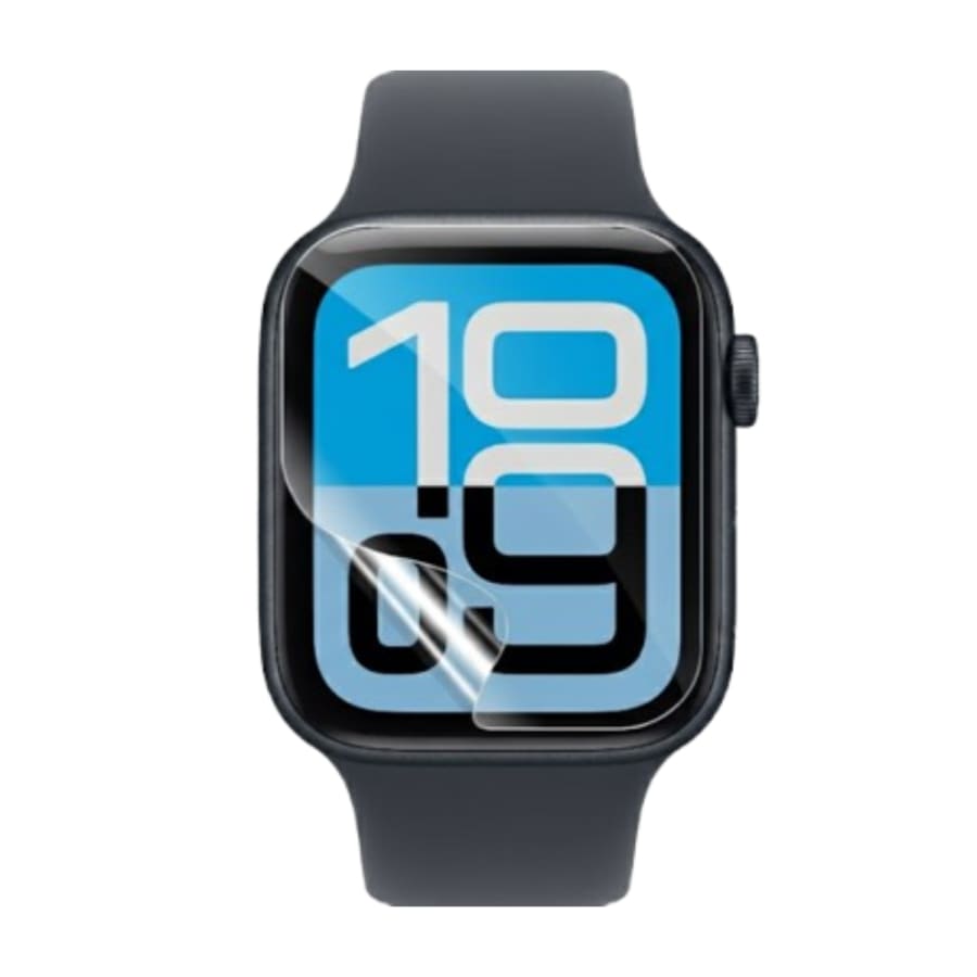 Hydrogel screen protector for Apple SE (3rd gen) 44mm watch, pack of 6, transparent protective film on watch face.