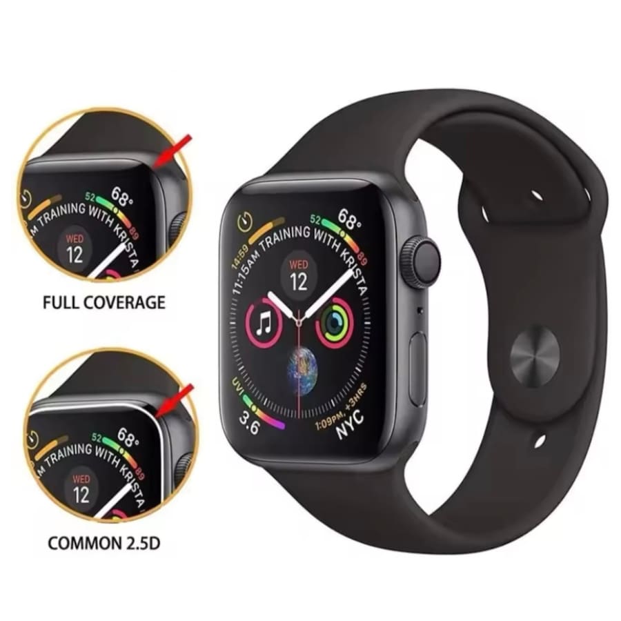 Apple Watch Series 10 42mm screen protector by That Watch Shop, transparent protective film covering the watch screen.