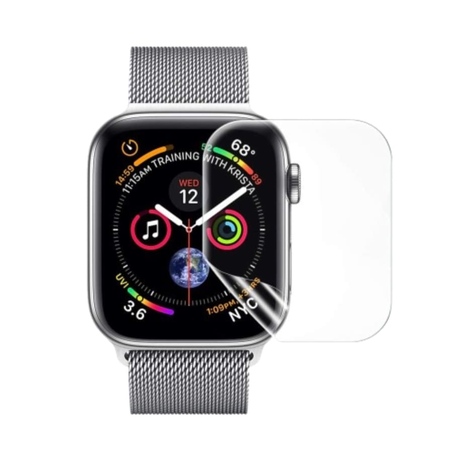 Hydrogel screen protectors for Apple Watch Series 4 40mm, pack of 6, designed to protect the watch screen from scratches.
