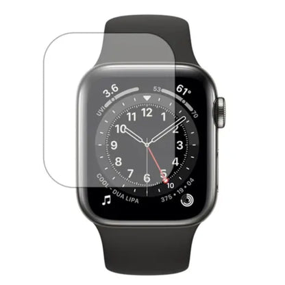 Hydrogel screen protectors for Apple Watch Series 6 40mm, pack of 6, showing clear, flexible protectors on an Apple Watch.