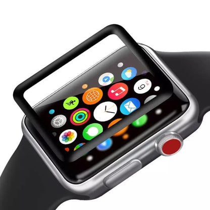 Pair of Apple Watch Series 7 41mm screen protectors by That Watch Shop, showing clear, protective film over the watch face.