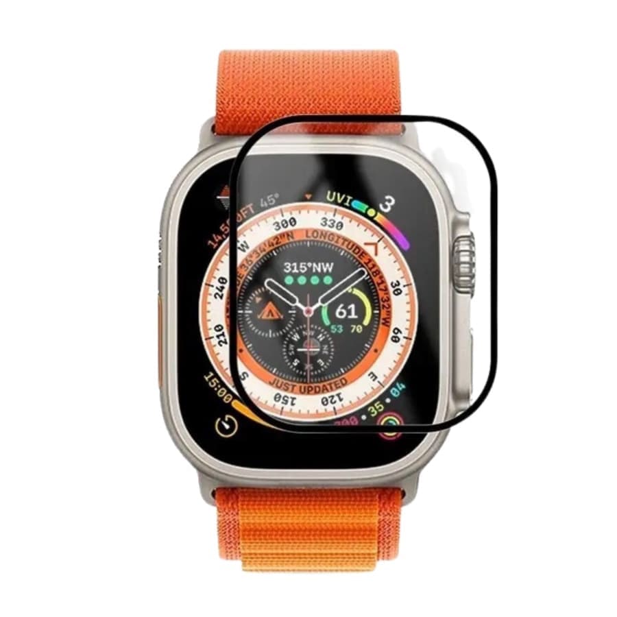 Apple Watch Ultra 3 screen protector from That Watch Shop, showing a clear protective film on the watch display.