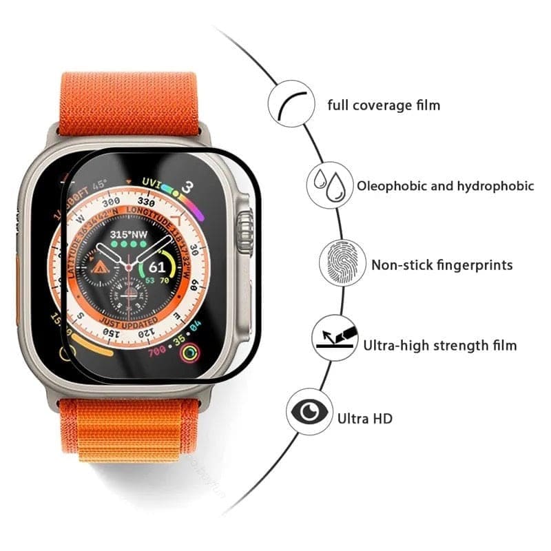 Apple Watch Ultra 3 screen protector by That Watch Shop, showing a clear, protective film on the smartwatch screen.