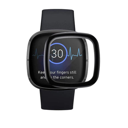 Clear screen protector for Fitbit Versa 3 smartwatch, designed to protect the watch display from scratches and daily wear.