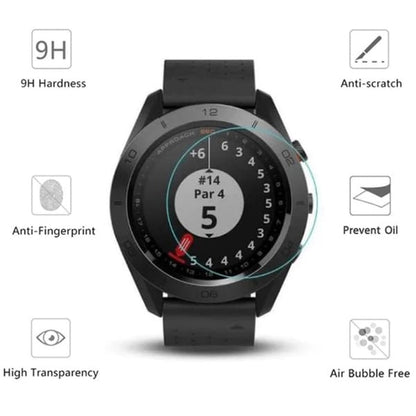 Garmin Approach S60 watch screen protector, clear protective film fitting the Garmin golf GPS watch, by That Watch Shop.
