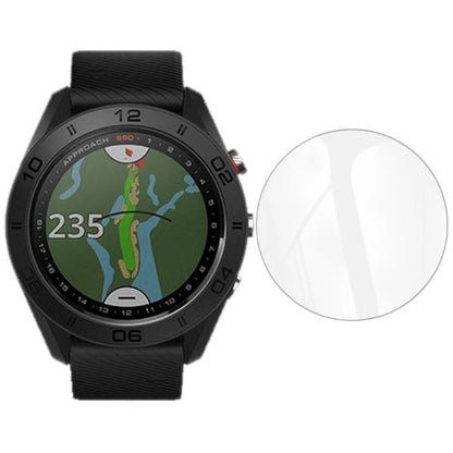 Garmin Approach S60 watch screen protector by That Watch Shop, clear protective film on watch screen.