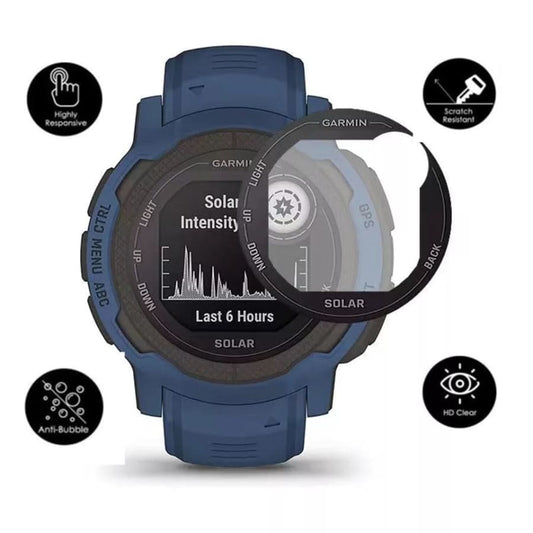 Garmin Instinct 2S Series watch screen protector by That Watch Shop, showing clear transparent protection for watch display.