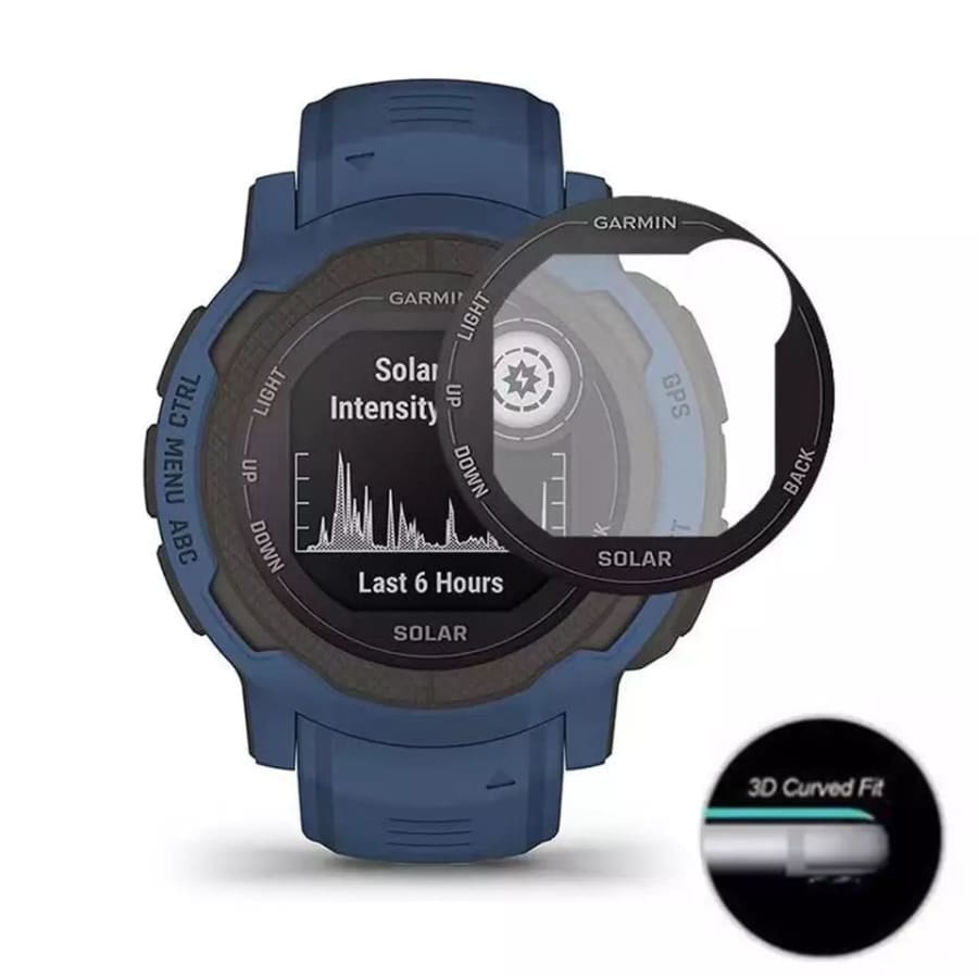 Garmin Instinct 2S Series watch screen protector by That Watch Shop, clear protective film covering the watch face.