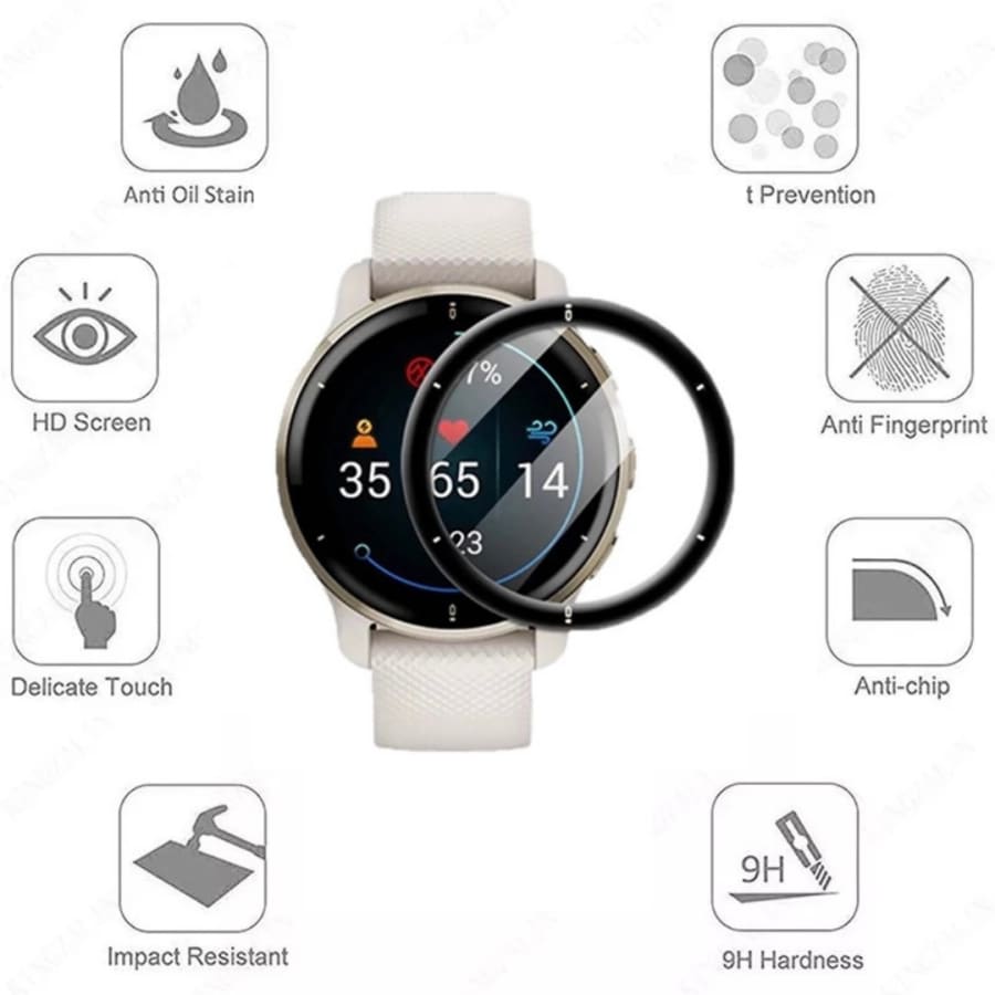 Garmin Venu 2 Plus watch screen protector by That Watch Shop, clear protective film covering the smartwatch display.