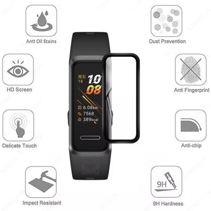 Huawei Band 4 watch screen protector from That Watch Shop, clear protective film covering the device screen.