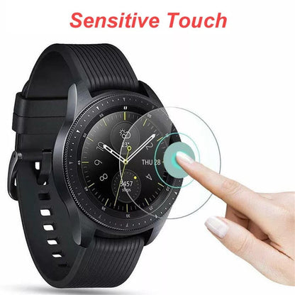 Samsung Galaxy Watch 46mm screen protector by That Watch Shop, showing a clear, durable protective film over the watch face.