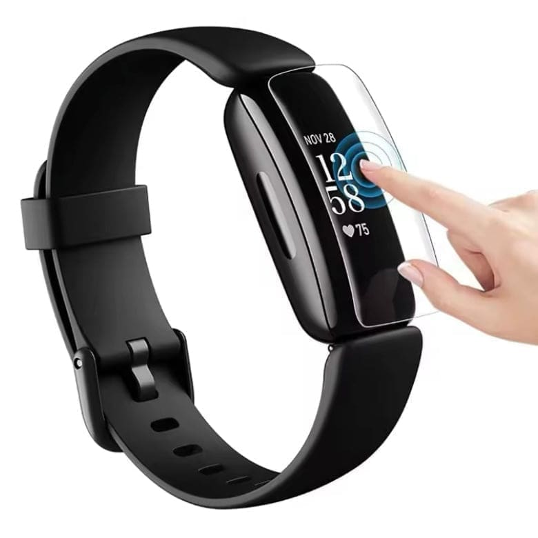 Six hydrogel screen protectors for Fitbit Inspire 2, designed to shield the watch screen from scratches and damage.