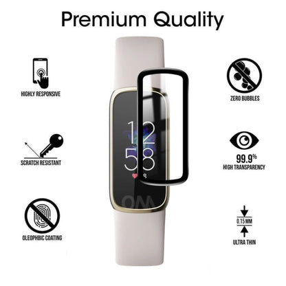 Two clear Fitbit Inspire screen protectors from That Watch Shop designed to shield the watch display from scratches.