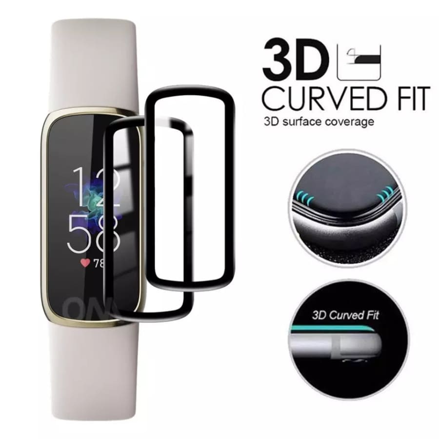 Pair of Fitbit Inspire screen protectors by That Watch Shop, clear watch screen protectors for Fitbit Inspire device.