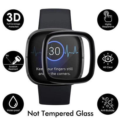 Pack of two Fitbit Versa 4 screen protectors by That Watch Shop, clear watch screen protectors for Fitbit Versa 4.