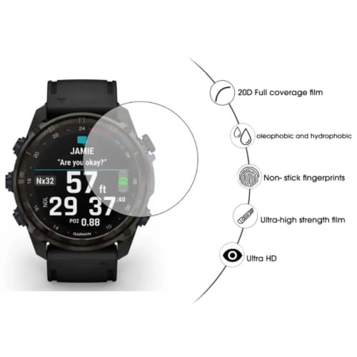 Garmin Descent Mk3i watch screen protector, 51mm size, for Garmin dive watch, providing protection and clear display.