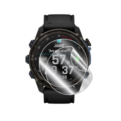 Hydrogel screen protectors for Garmin Descent Mk3i watch, pack of 6, designed to protect the 51mm display from scratches and impacts.