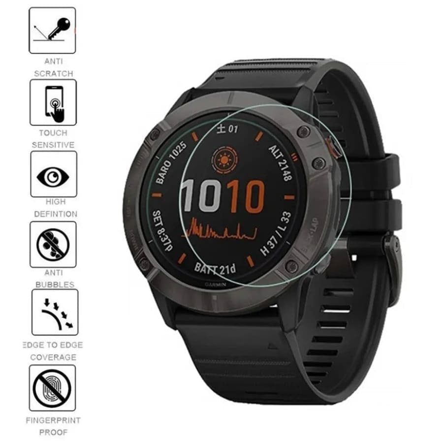 Garmin fenix 5X Series watch screen protector by That Watch Shop, clear protective film for screen protection.