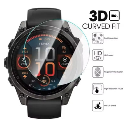 Hydrogel screen protectors for Garmin Fenix 8 43mm series, pack of 6, showing clear, flexible watch screen protection.