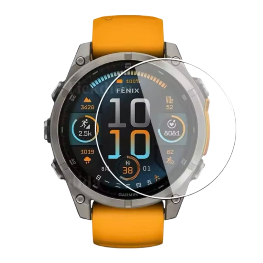 Two Garmin Fenix 8 47mm series screen protectors from That Watch Shop, designed for watch screen protection.