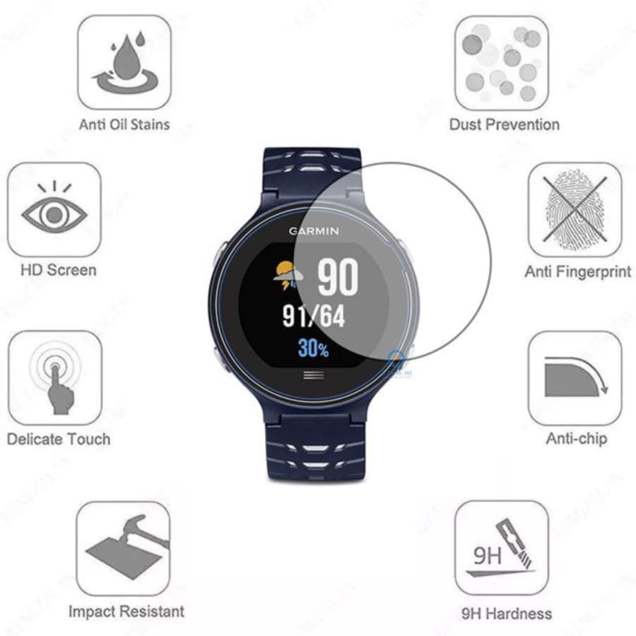 Hydrogel screen protectors for Garmin Forerunner 630 watch, pack of 6, protecting the watch display from scratches and impacts.