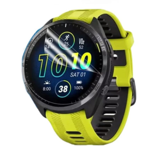 Hydrogel screen protectors for Garmin Forerunner 965 smartwatch, pack of 6, providing durable protection for the watch screen.