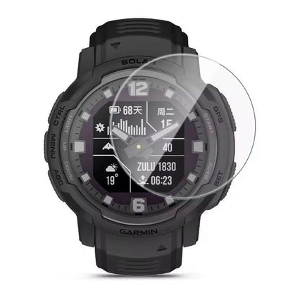 Garmin Instinct Crossover watch screen protector from That Watch Shop, clear protective film on smartwatch display.