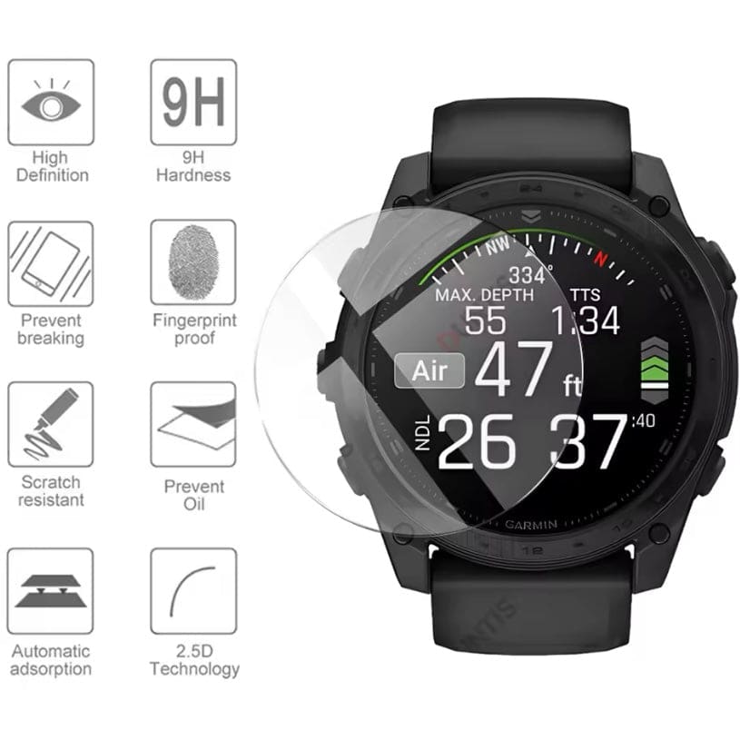 Pack of 2 Garmin Tactix 8 47mm watch screen protectors from That Watch Shop, durable protective film for Garmin Tactix 8.