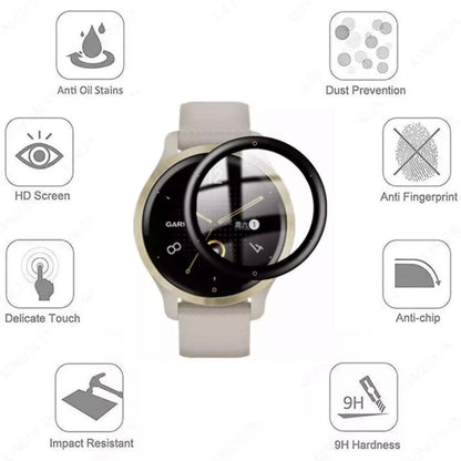 Pack of two Garmin Venu 2S screen protectors from That Watch Shop, clear watch screen protectors for Garmin Venu 2S smartwatch.